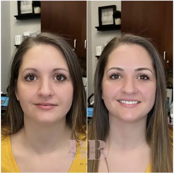 Powder brows before and after